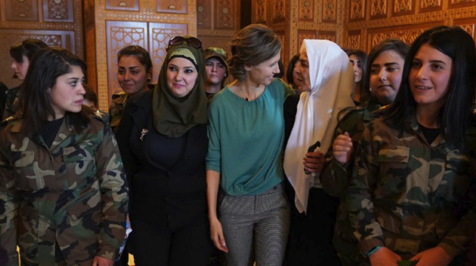 دیدار اسماء اسد با زنان ارتش سوریه+عکس