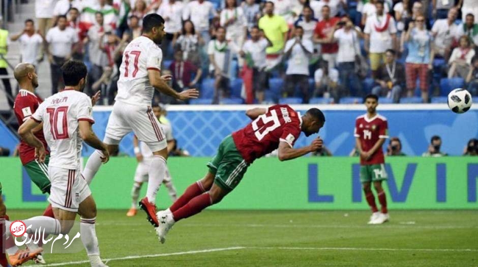 صحنه به ثمر رسیدن گل در بازی ایران - مراکش