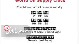 تصویری از ساعت آنلاین اتمام نفت در جهان!