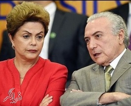 میشل تامر رییس جمهور لبنانی الاصل جدید برزیل که جانشین دیلما روسف شد در یک تصویر
