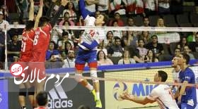 مسابقه والیبال ایران و صربستان در آمریکا