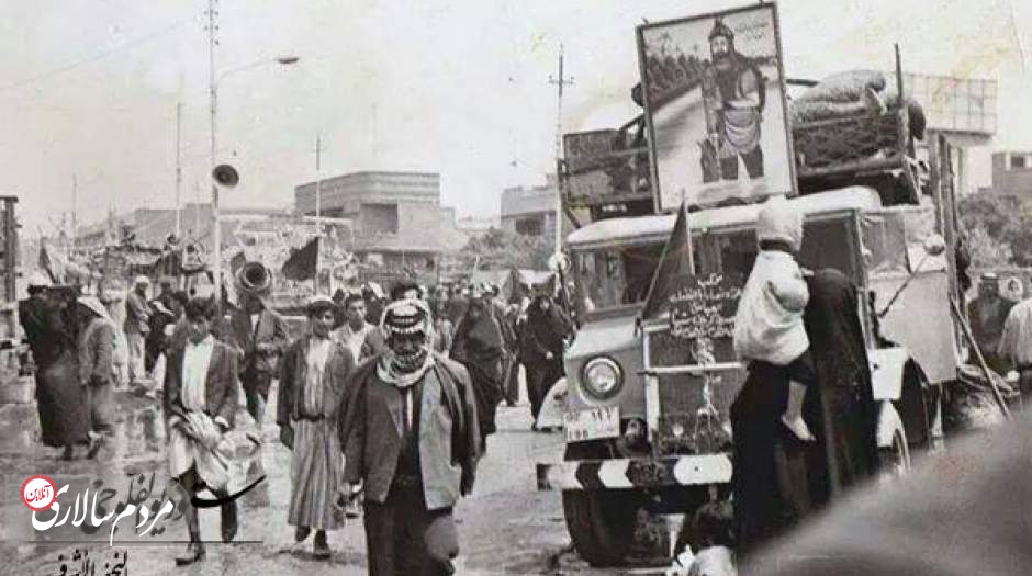 تصویری که ادعا می‌شود که در نجف گرفته شده و مربوط به راهپیمایی اربعین در سال ۱۹۷۰ است