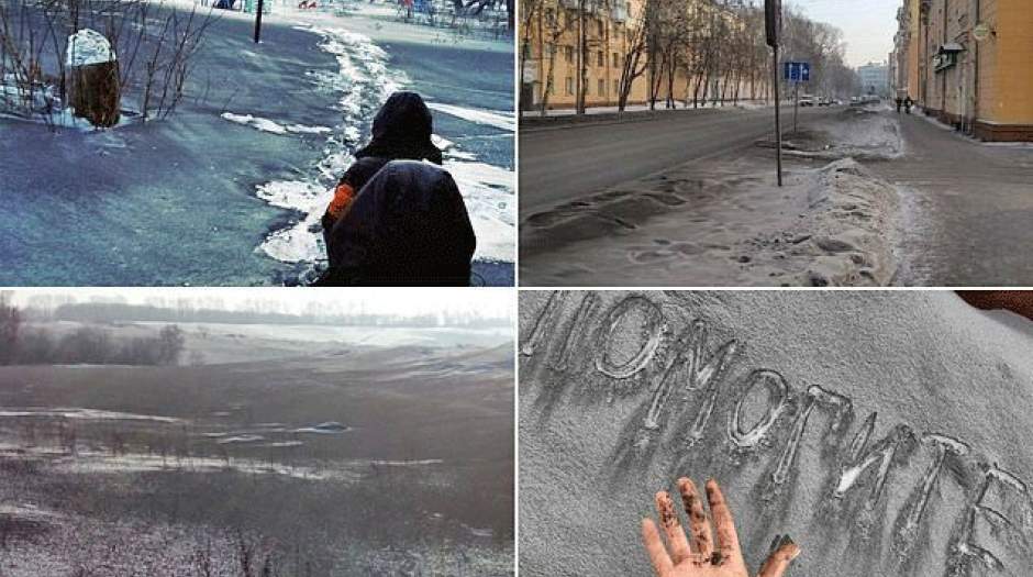 بارش برف سیاه در خیابانهای سیبری