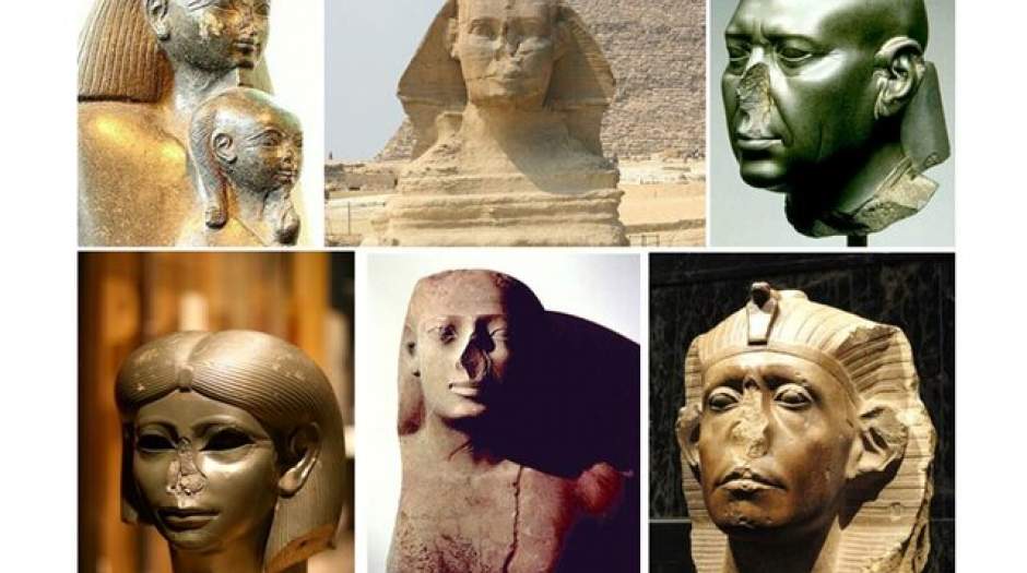 دلیل تخریب بینی مجسمه های مصری
