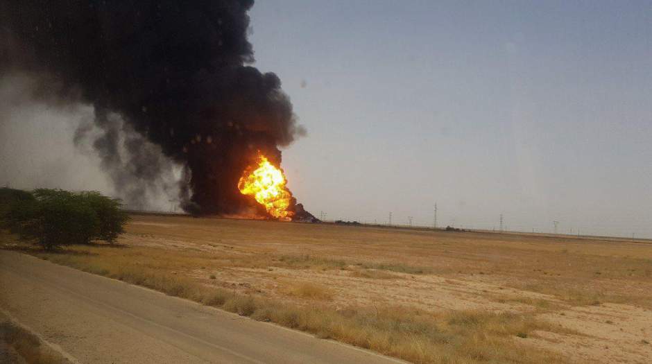 آتش‌سوزی خط لوله نفت در خوزستان