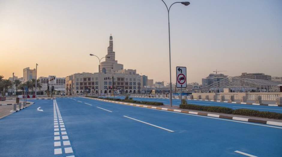 خیابانهای قطر آبی میشوند