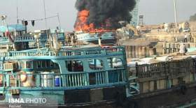 آتش‌سوزی بار کامیون در اسکله پل هرمزگان