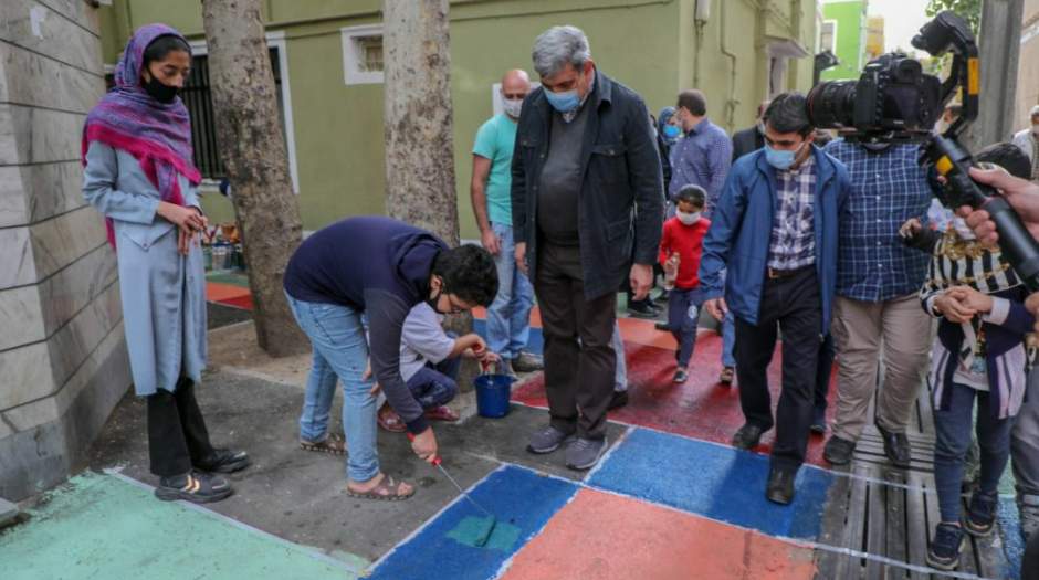 رنگ آمیزی یک محله تهران با مشارکت اهالی