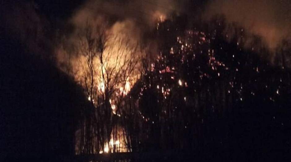 آتش سوزی در جنگل های مرز ایران و آذربایجان
