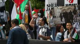 شعارهای آزادی فلسطین در بلگراد