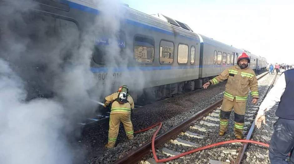 آتش سوزی قطار در قرچک ورامین