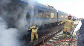 آتش سوزی قطار در قرچک ورامین