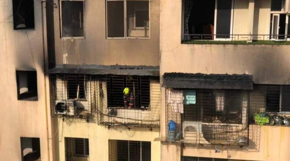 ۷کشته در آتش سوزی ساختمانی در بمبئی