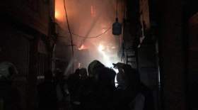 وقوع آتش‌سوزی گسترده در بازار تهران