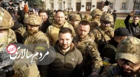 سفر رئیس جمهور اوکراین به شهر آزاد شده خرسون