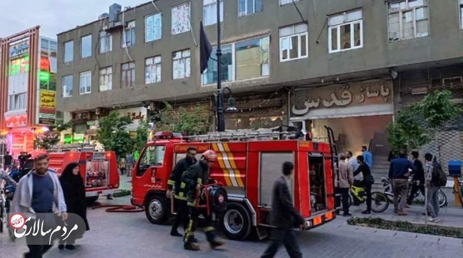 آتش سوزی پاساژ قدس قم به موقع مهار شد