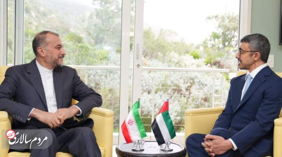 تأکید وزیر خارجه امارات بر گسترش روابط تجاری و اقتصادی با ایران